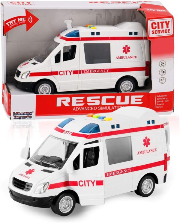 Ambulance Toy with Realistic Lights, Sounds & Movement – Interactive Rescue Vehicle for Kids